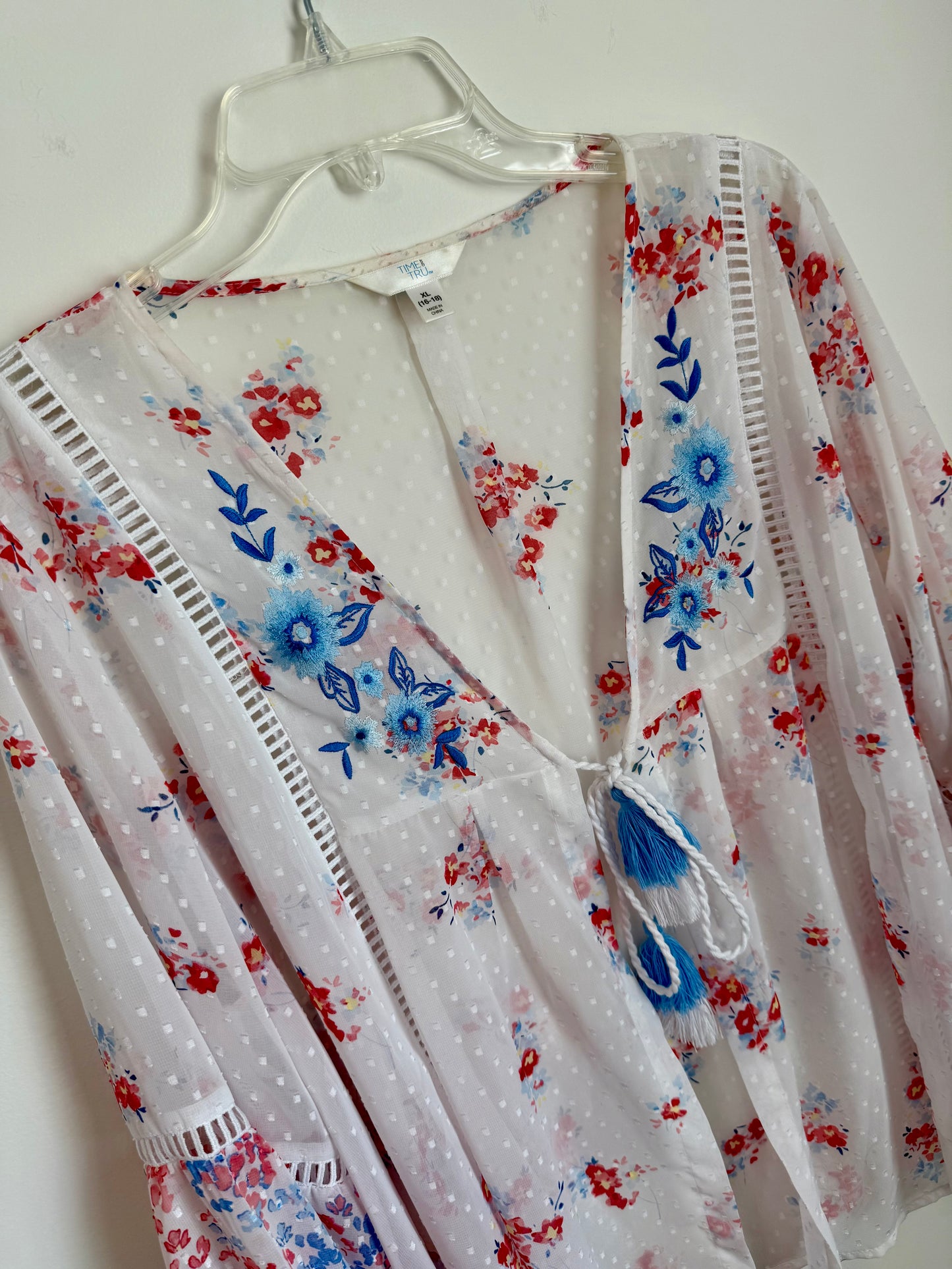 Time and Tru Swiss Dot Sheer Blouse