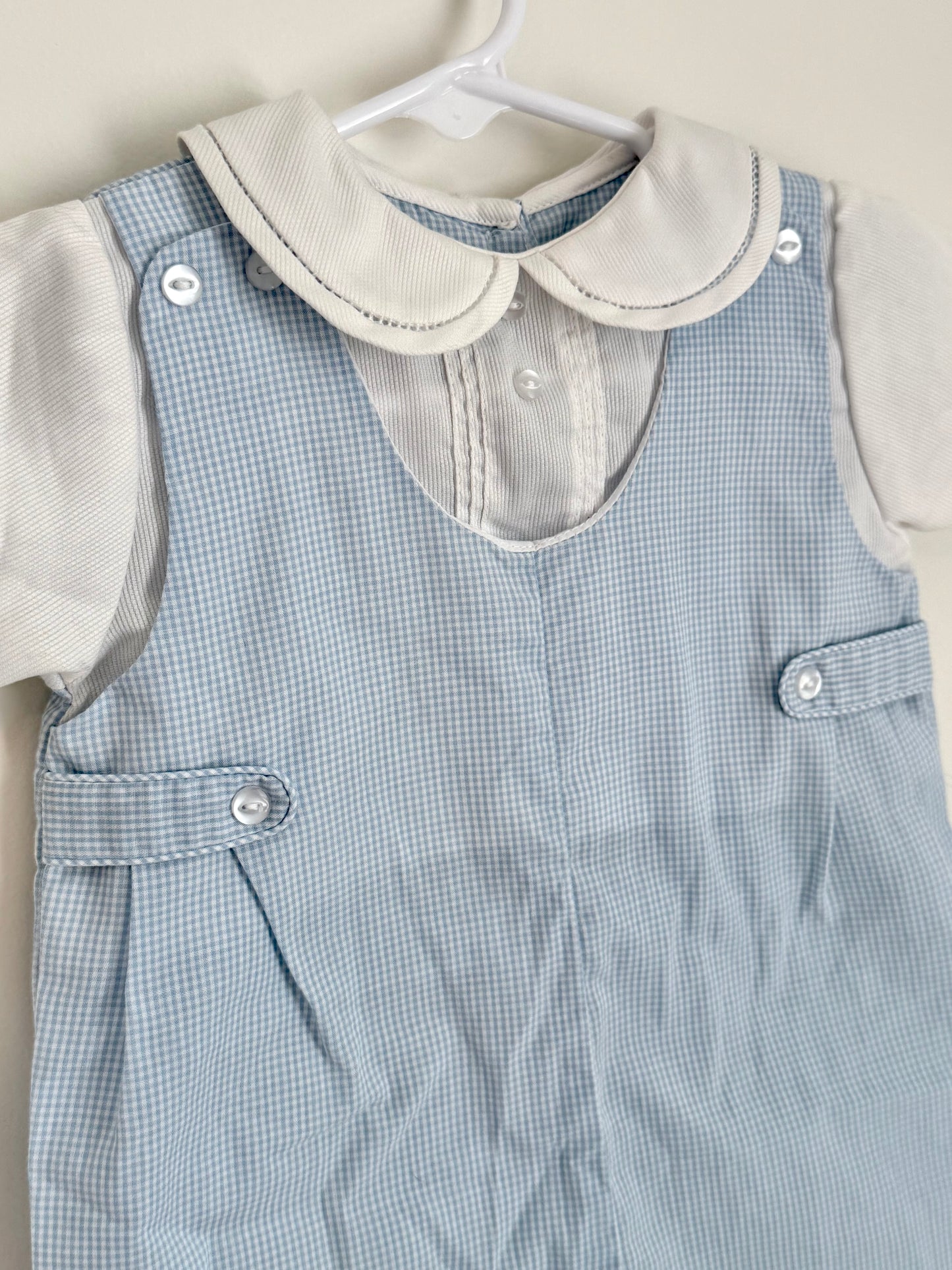 Petit Ami Blue Gingham Romper