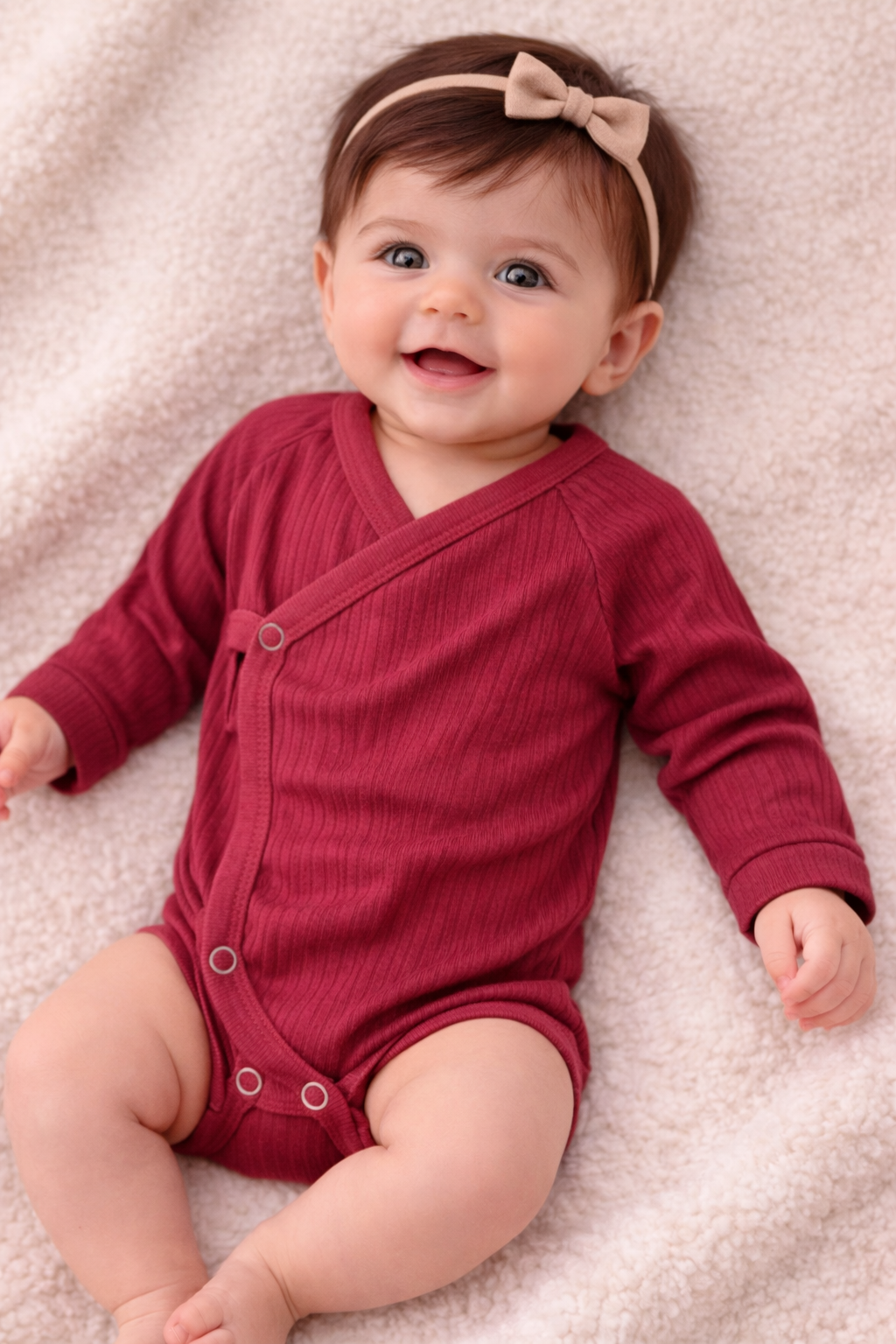 Kate Quinn Cotton Ribbed Wrap Onesie
