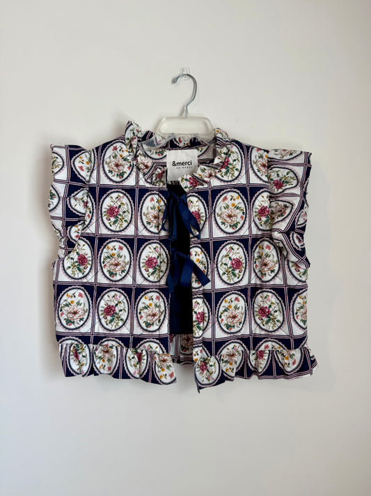 & Merci Floral Quilted Vest