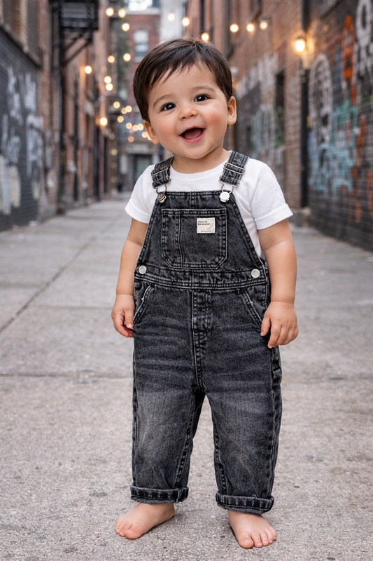 Zara Black Denim Ovealls