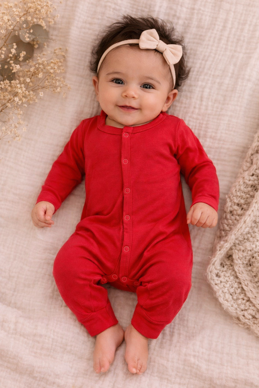 Kyte Baby Snap Romper in Cardinal