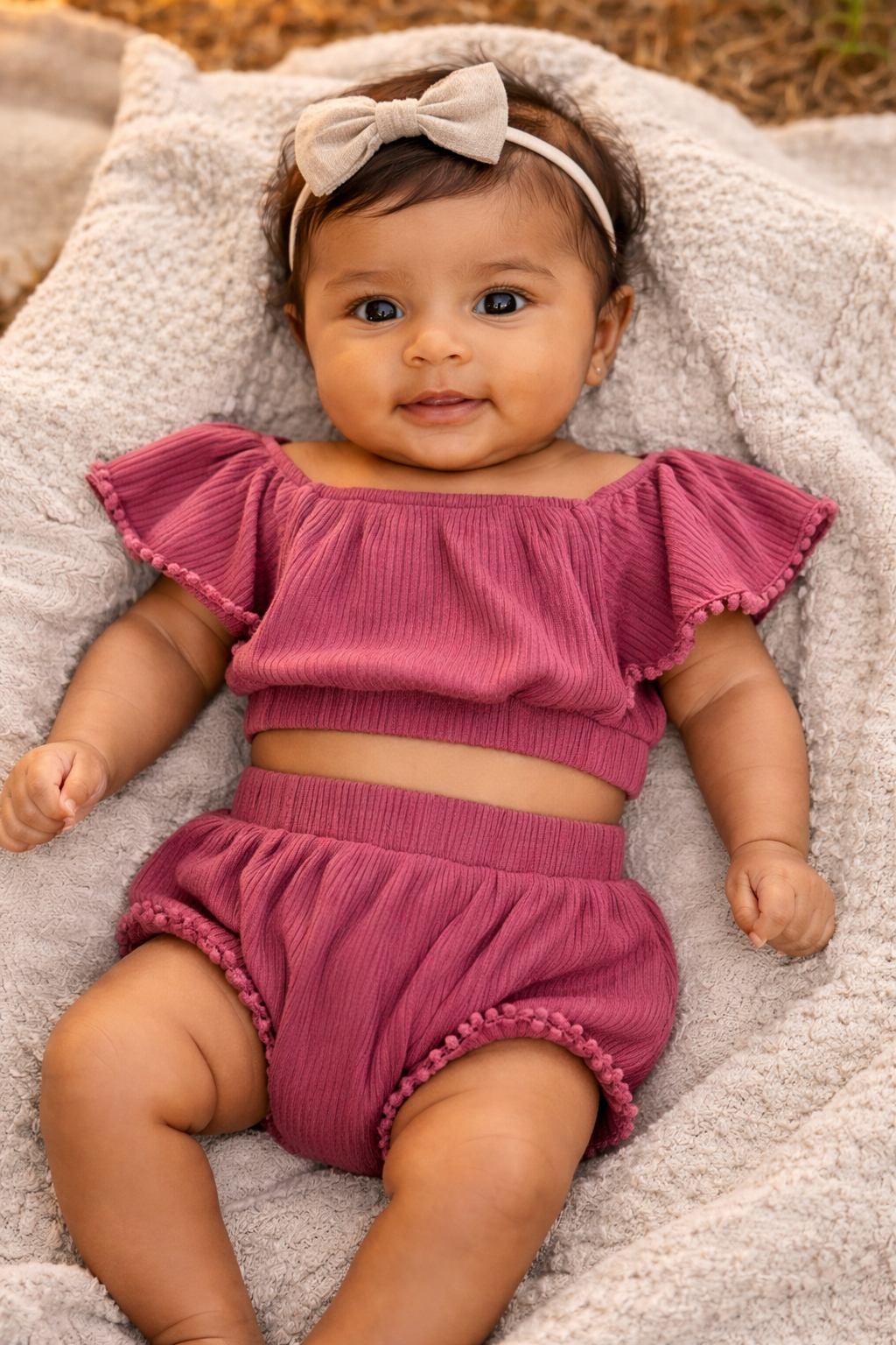 Kate Quinn Ribbed Model Sunsuit 3 piece Set