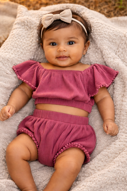 Kate Quinn Ribbed Model Sunsuit 3 piece Set