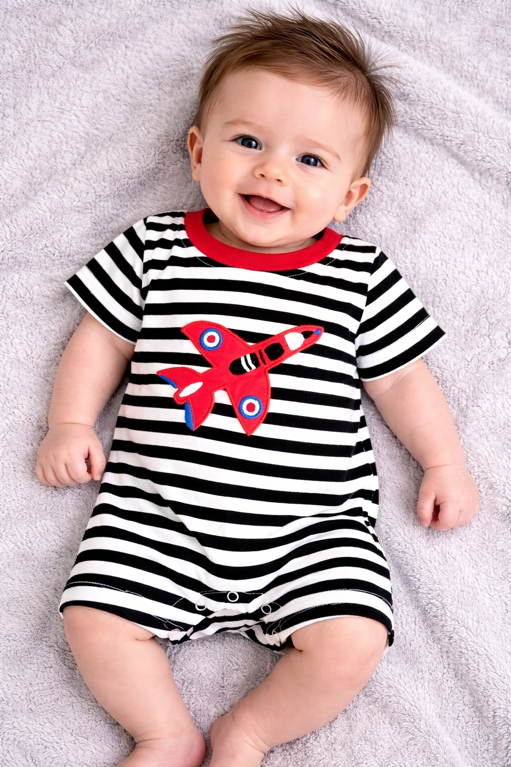 Marie Nicole Striped Romper