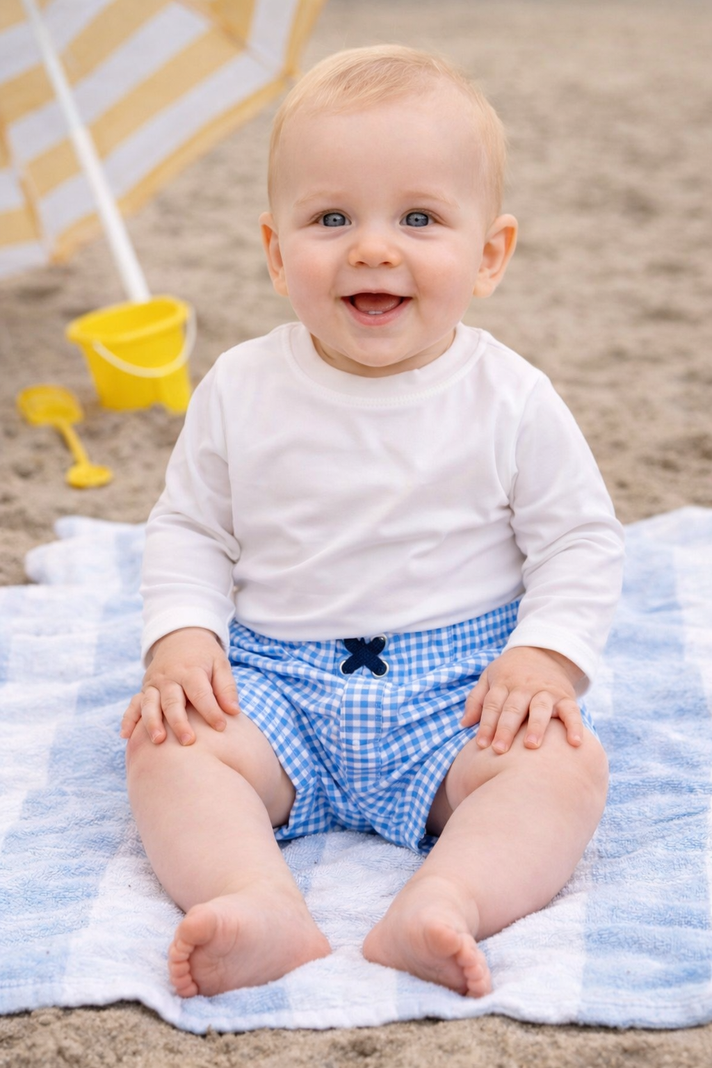RuggedButts Gingham Swim Trunks w/ liner