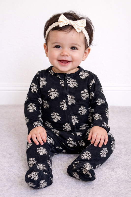 Kate Quinn Floral Modal Zip Footie