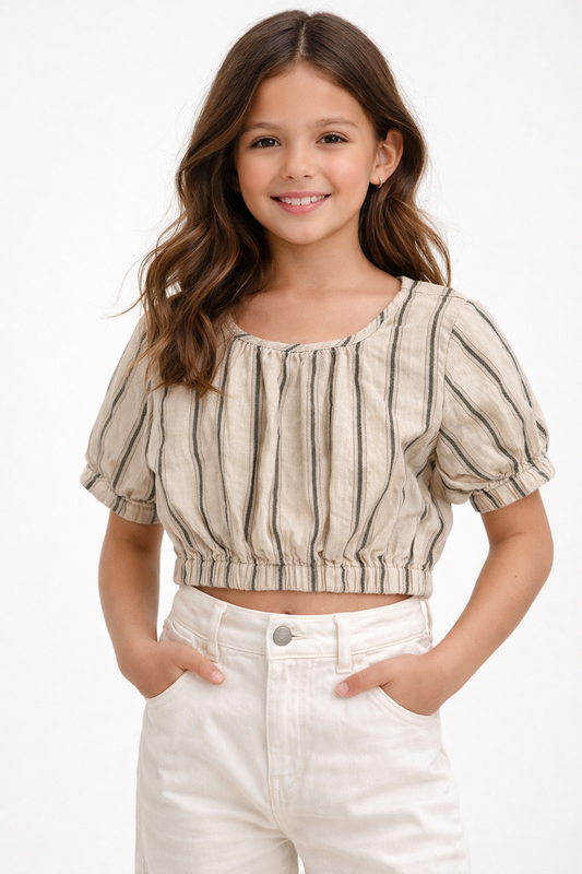 Zara Striped Crop Shirt