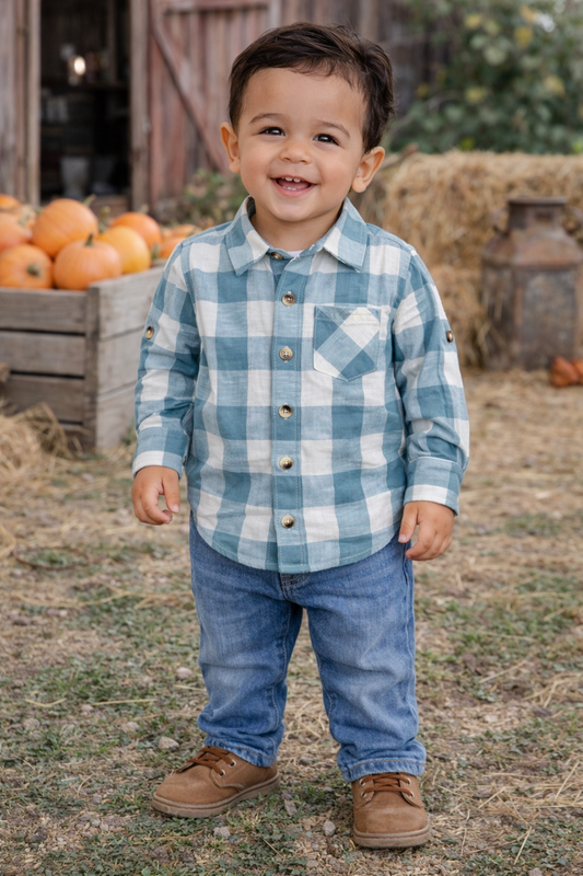 RuggedButts Blue Plaid Button Down