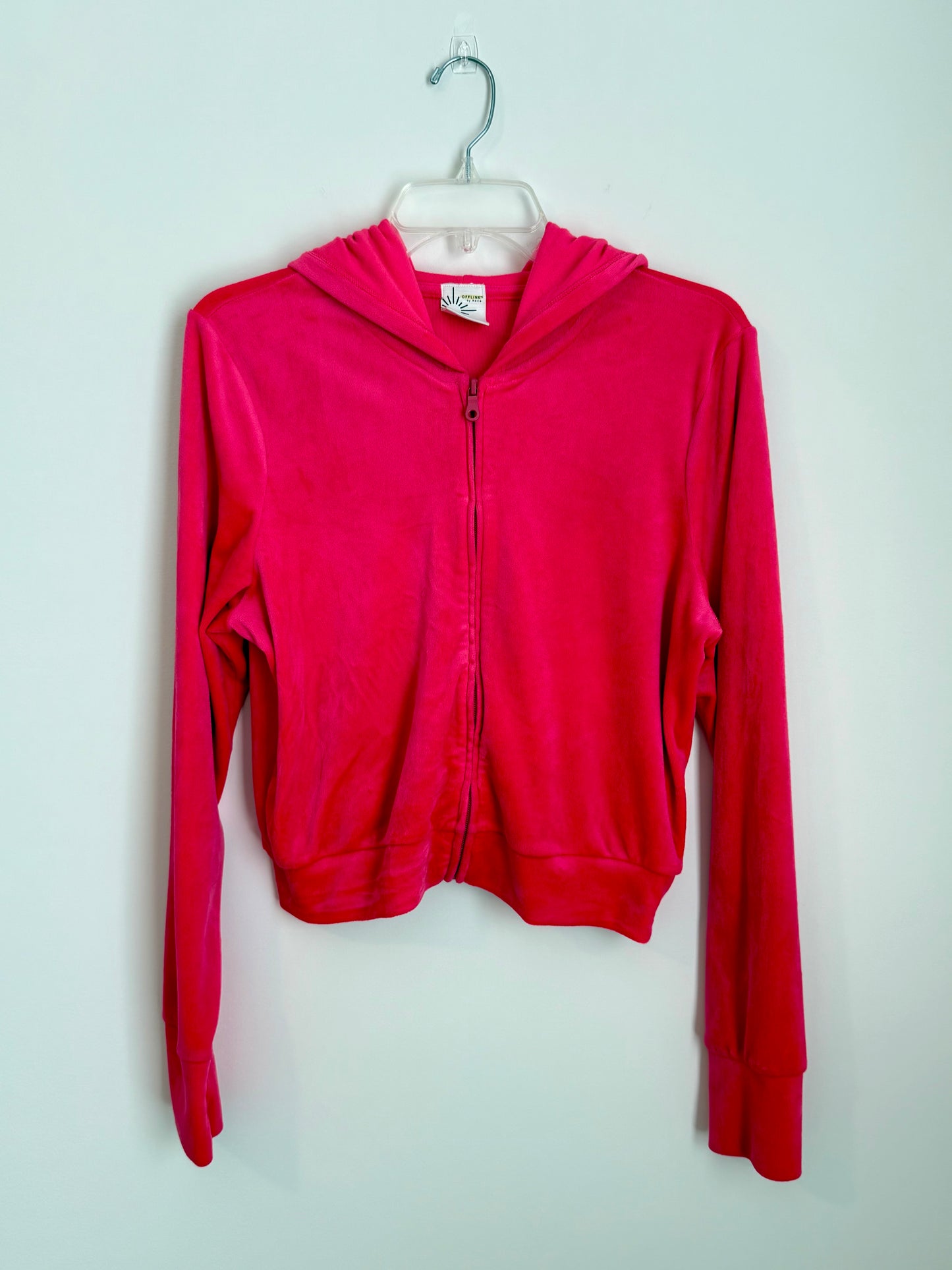 Aerie Hot Pink Velour Hoodie