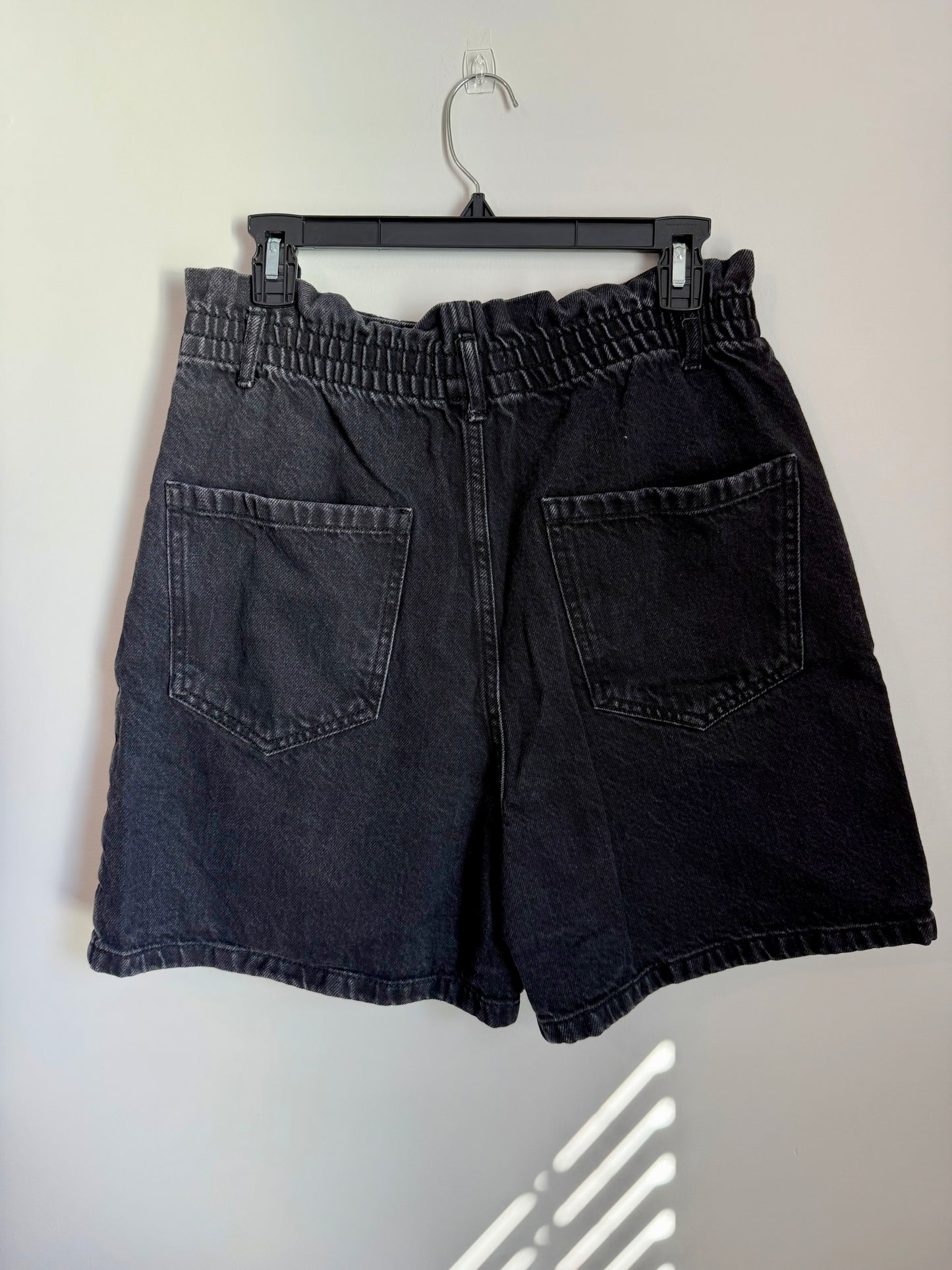 Zara Black Denim Pleated Shorts