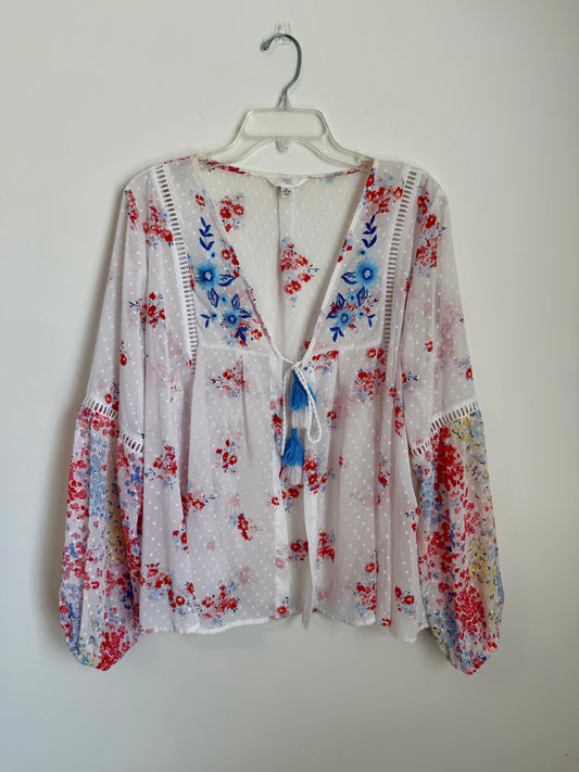 Time and Tru Swiss Dot Sheer Blouse