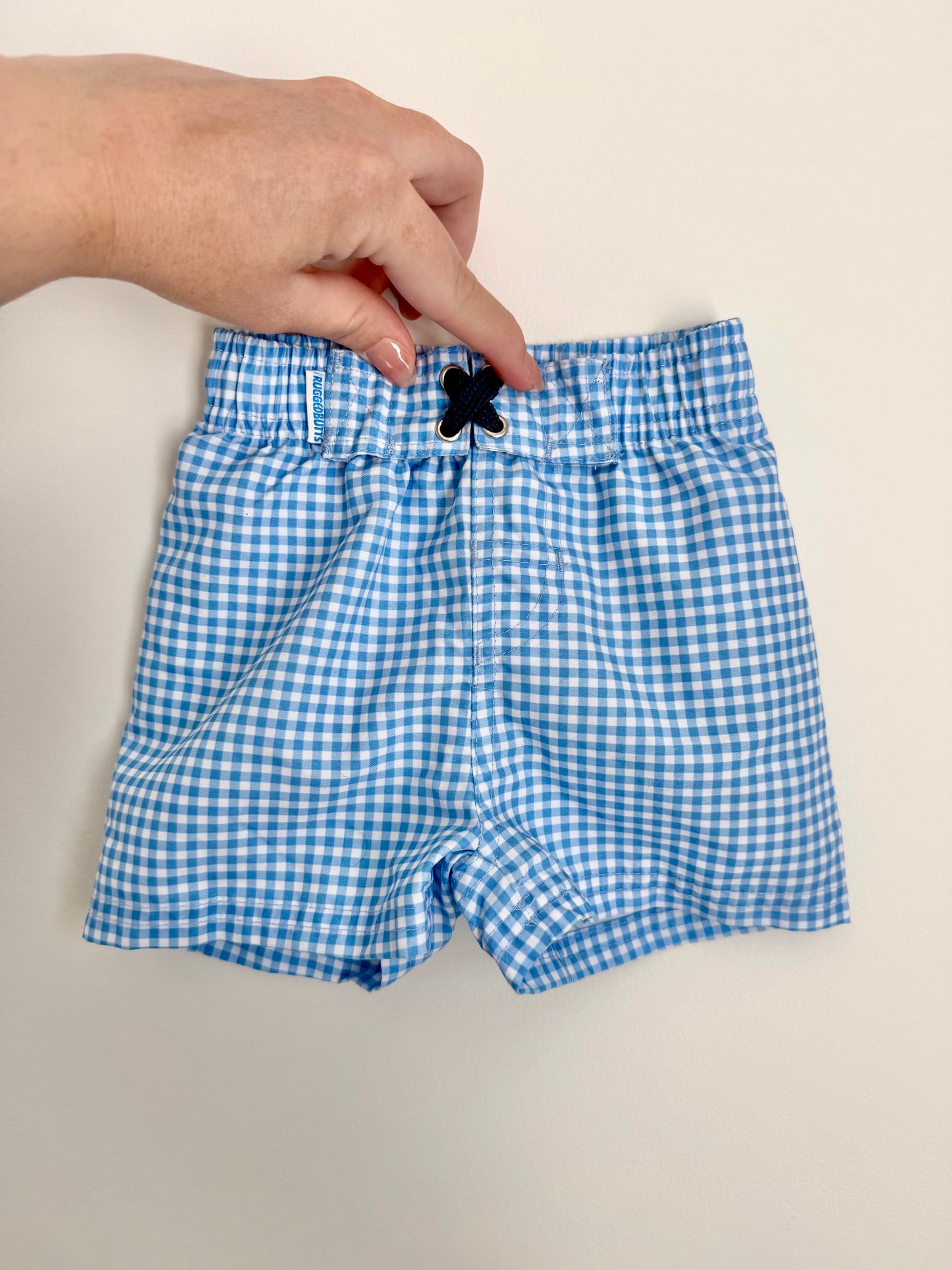 RuggedButts Gingham Swim Trunks w/ liner