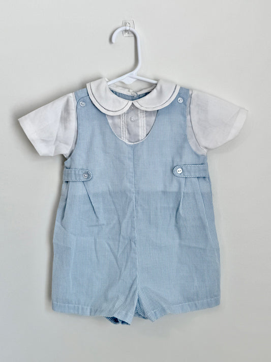 Petit Ami Blue Gingham Romper