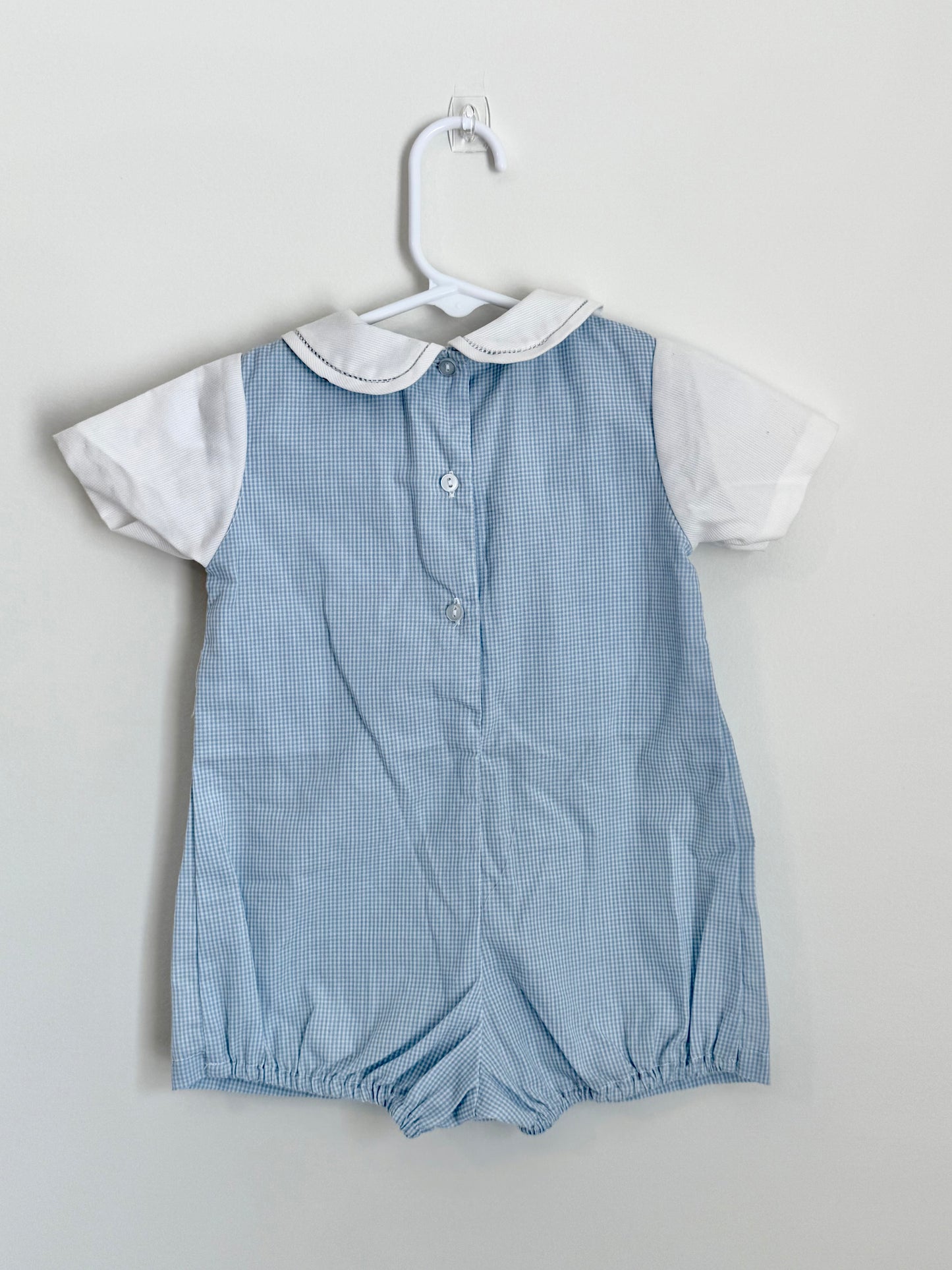 Petit Ami Blue Gingham Romper