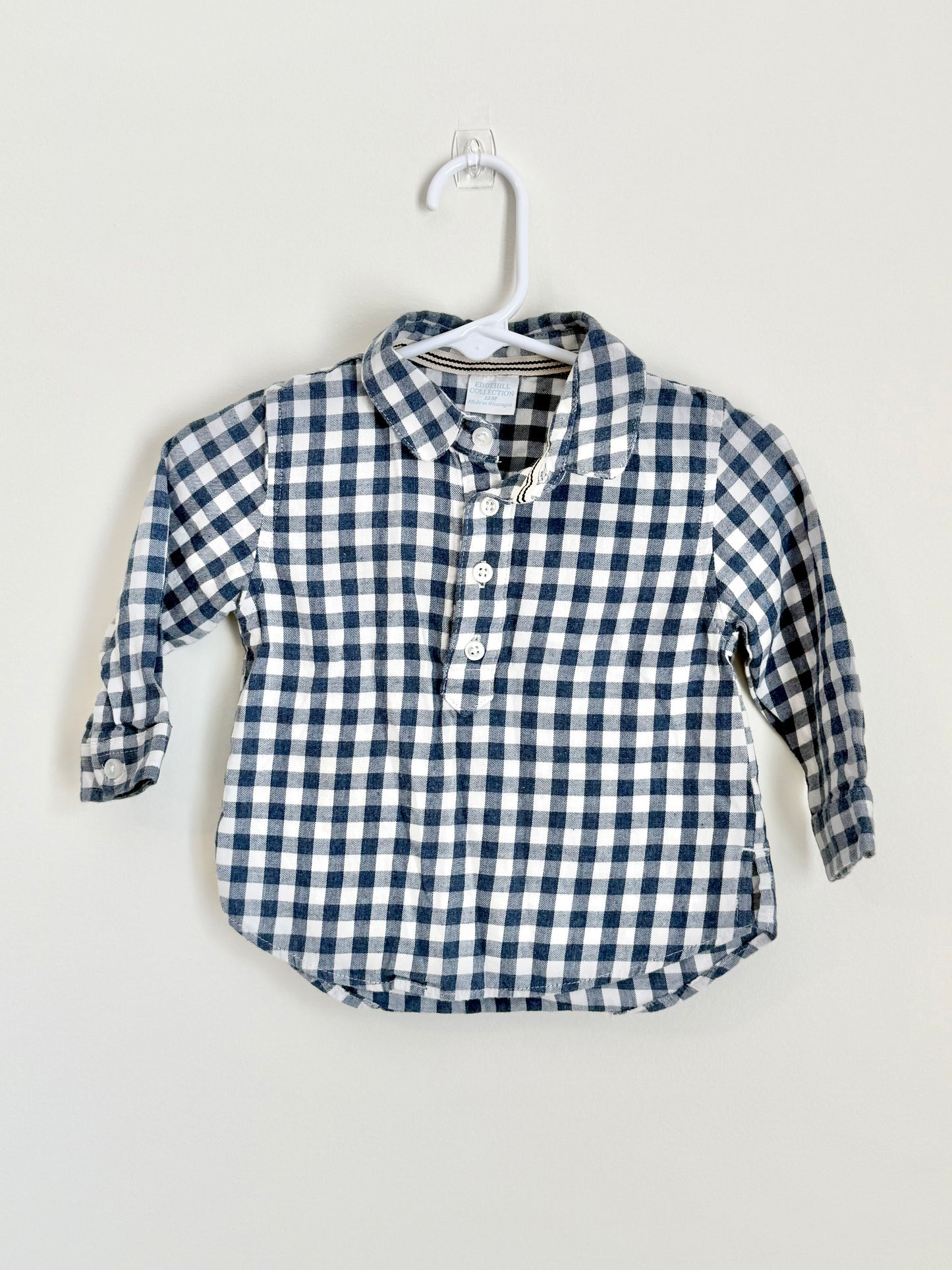 Edgehill Collection Navy Gingham Button Down