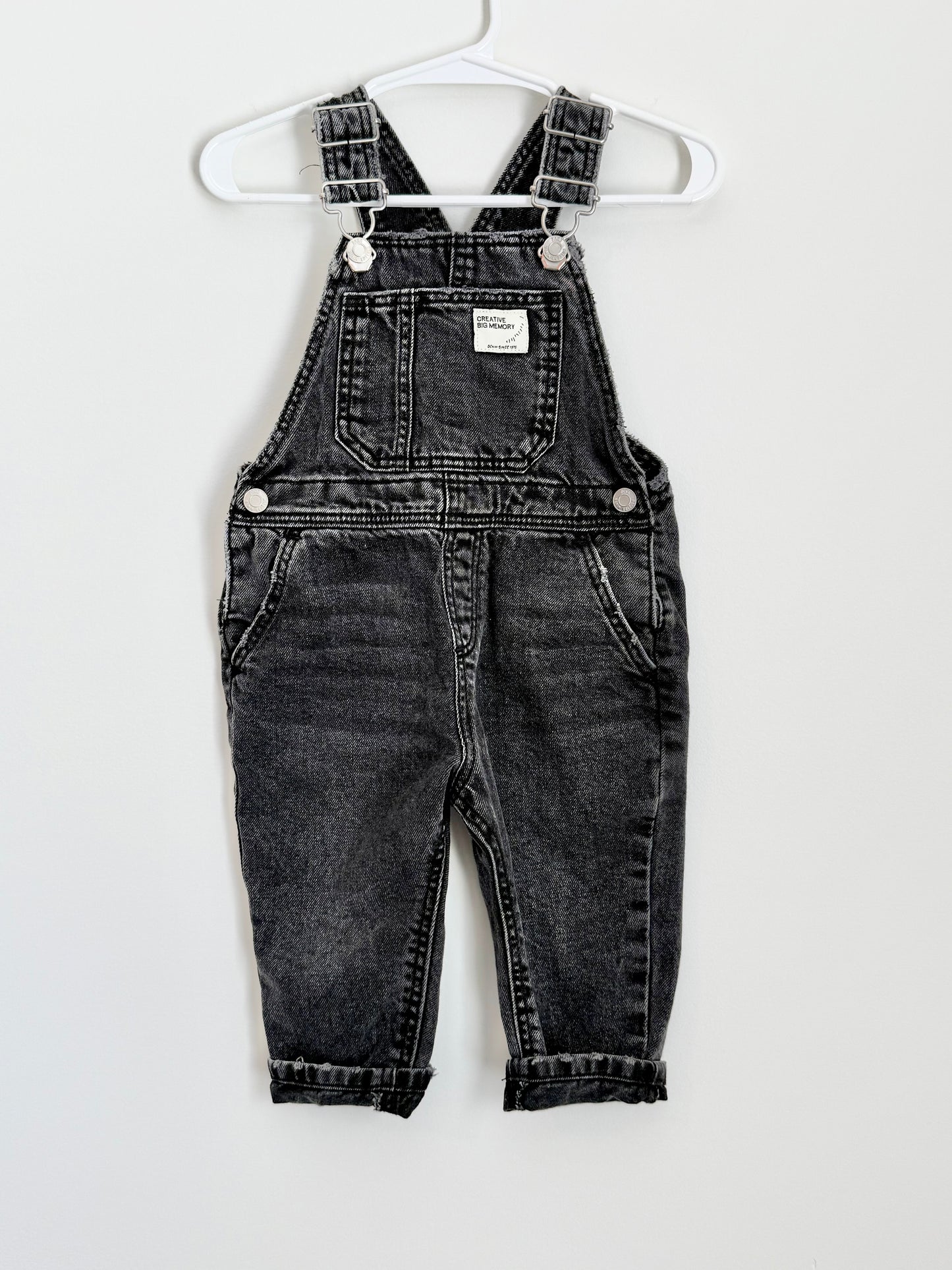 Zara Black Denim Ovealls