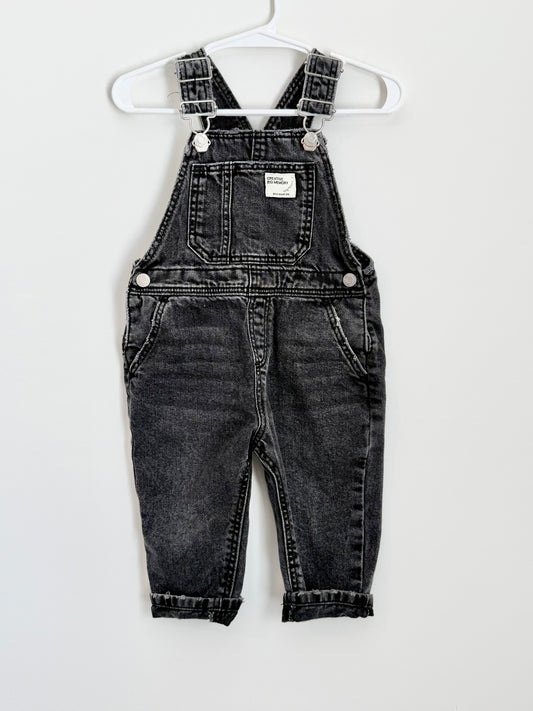Zara Black Denim Ovealls