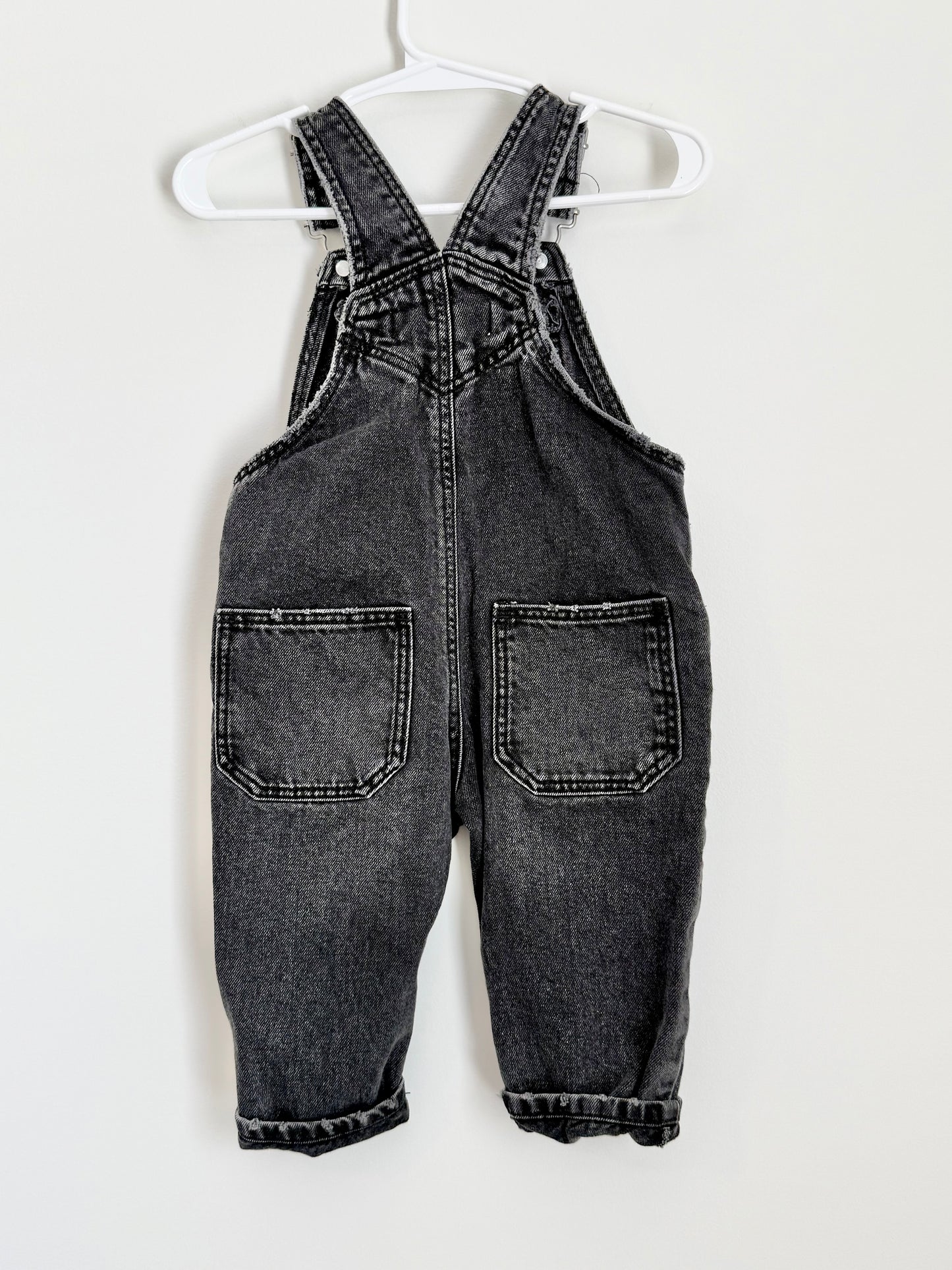 Zara Black Denim Ovealls