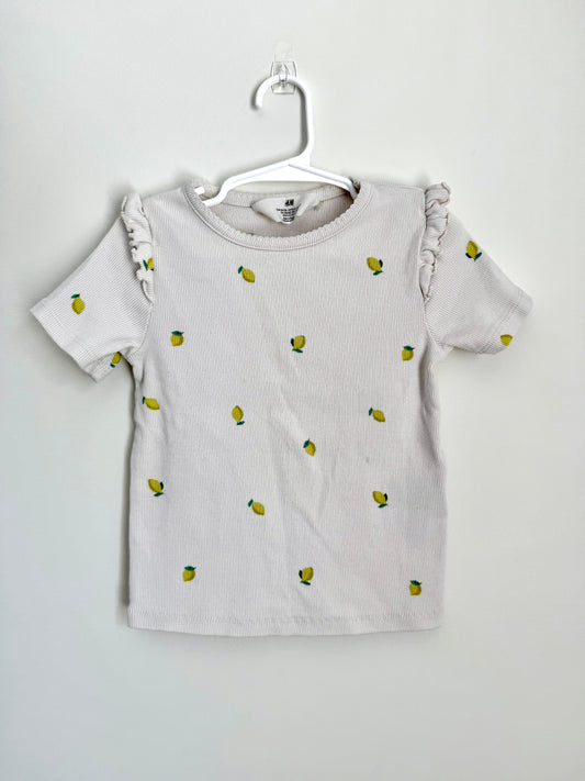 H&M Lemon Ribbed T-Shirt