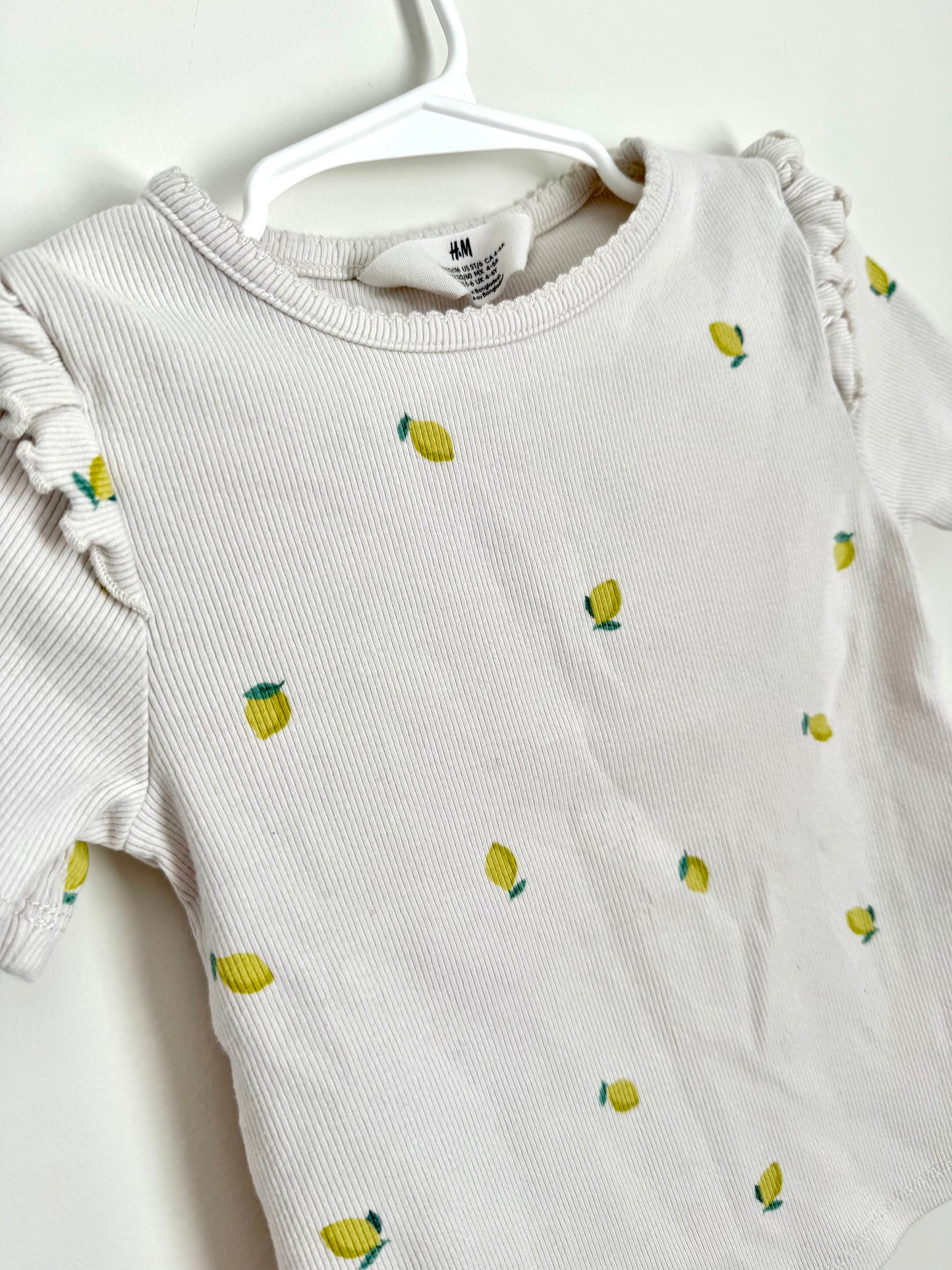 H&M Lemon Ribbed T-Shirt